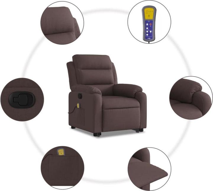 Actual product image VidaXL Massage chair with stand-up aid fabric
