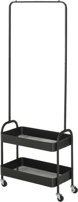 Actual product image Swisshandel24 Kleiderständer auf Rollen, Garderobenständer mit Kleiderstange, Schuhablage