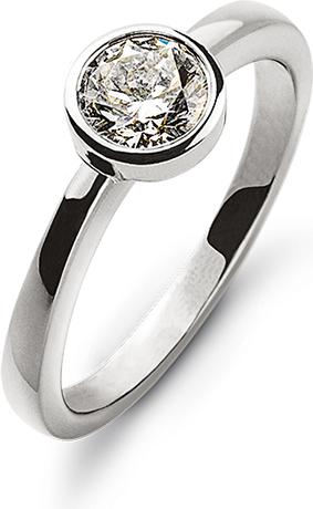 Image du produit Natsumi Schmuck Bague diamant or blanc 18C/750 0.33 ct H si 53 / 16,8 mm Ø (53, Or 750/18 K)