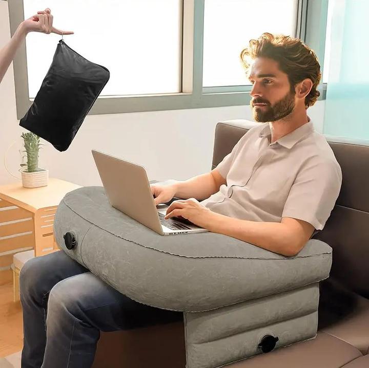 Produktbild Dema Lesekissen Armstützte Laptopkissen Luftkissen aufblasbar Grau