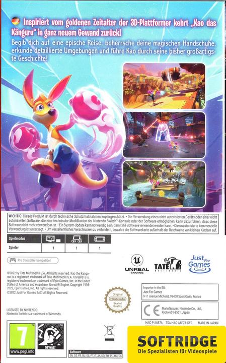 Immagine prodotto Just for Games Kao il canguro (Switch, Switch Lite, Switch OLED, DE)
