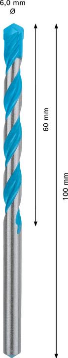 Immagine prodotto Bosch Professional Zubehör Trapano Expert CYL-9 MultiConstruction, 6 x 60 x 100 mm, d 5,5 mm (6 millimetri)