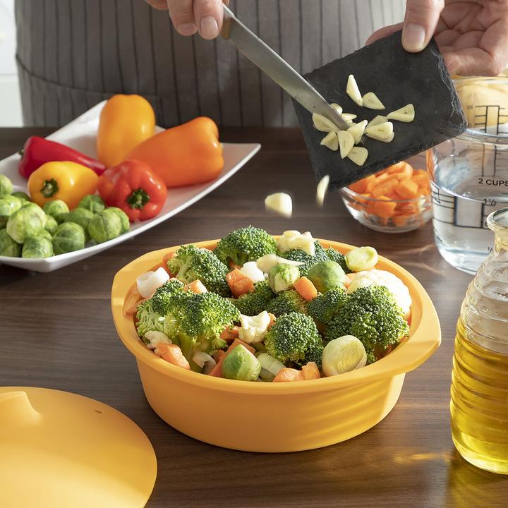 Produktbild InnovaGoods Dampfgarer für die Mikrowelle - Orange (Kunststoff)