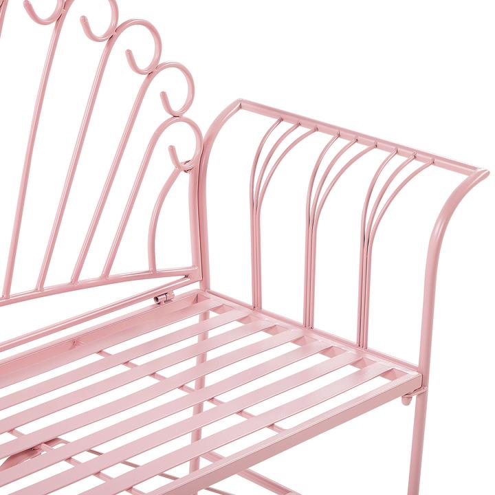Productafbeelding Beliani Balkonset roze metalen bank met bijzettafel CAVINIA (125 cm)