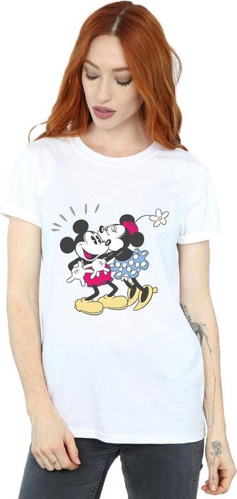 Actual product image Disney Womens/Ladies Mickey And Minnie Mouse Kiss Cotton Boyfriend T-Shirt (S)