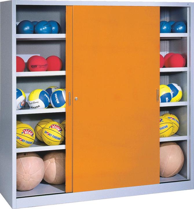 Image du produit C+P Armoire pour balles (hxlxp : 195x120x50 cm, avec portes coulissantes en tôle pleine, type 4)