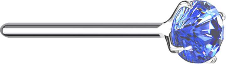 Produktbild Star Piercing Nasenstecker biegen silber runder Kristall dunkelblau gefasst (ohne Messing, 925 Sterlingsilber)