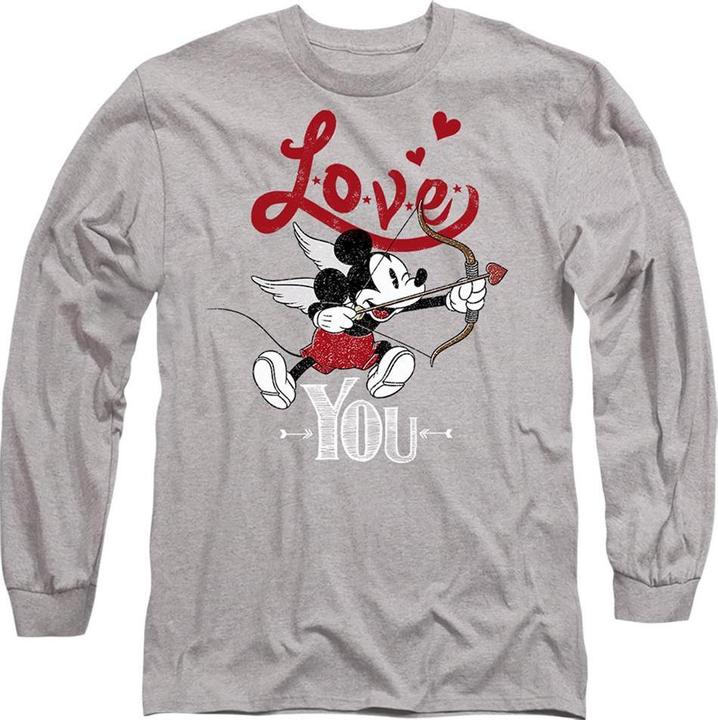 Actual product image Disney Unisex Adult Love You Mickey Mouse Cupid Valentine's Day T-Shirt (XL)