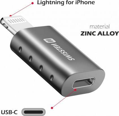 Actual product image Swissten Adapter Lightning(M)/USB-C(F) (USB Type C, Lightning)