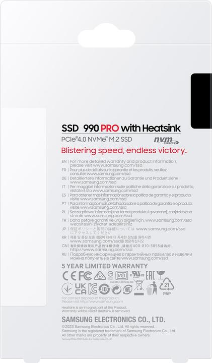 Actual product image Samsung 990 Pro mit Heatsink MZ-V9P2T0GW (2000 GB, M.2 2280)