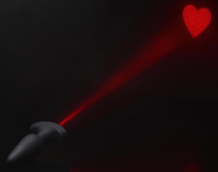Actual product image XR Brands Laser Heart Large Anal Plug with Remote Control