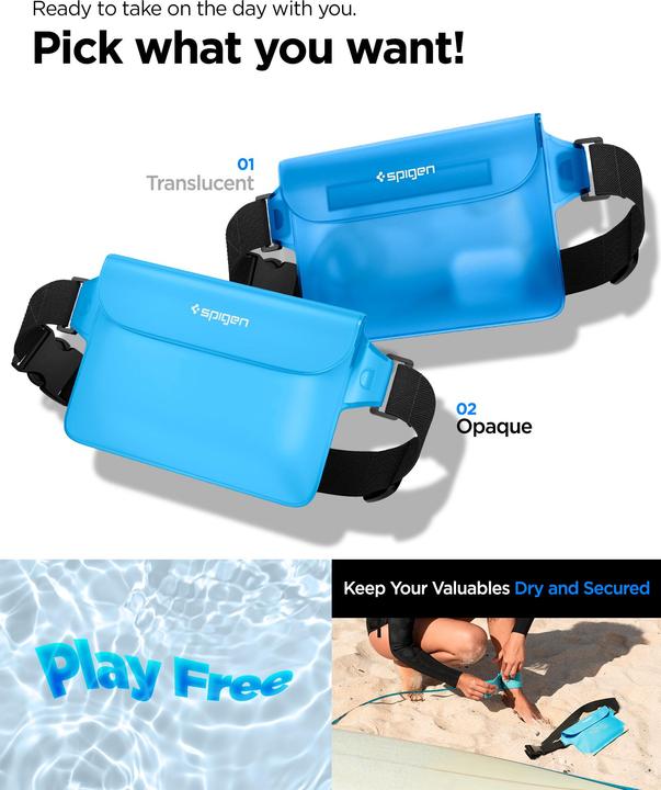 Produktbild Spigen Aqua Shield Waterproof Waist Bag A620 2 Pack, sea blue AMP06020