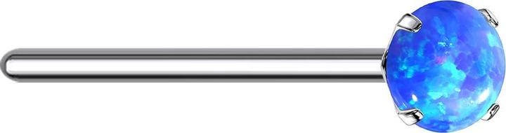 Produktbild Star Piercing Nasenstecker biegen silber Opal blau gefasst (ohne Messing, Titan G23)
