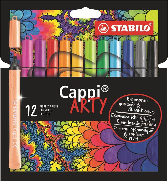 Produktbild STABILO Cappi Filzstift mit Kappenring (Sortiert, 12 x)