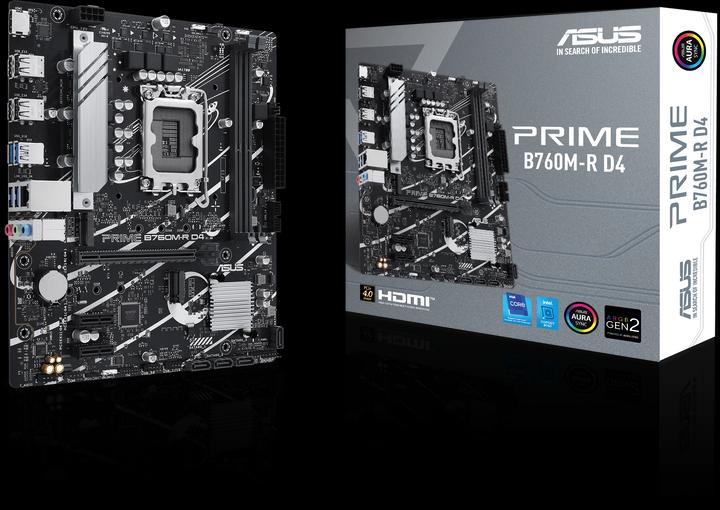 Image du produit ASUS MB PRO B760M-R D4 (LGA 1700, Intel B760, mATX)