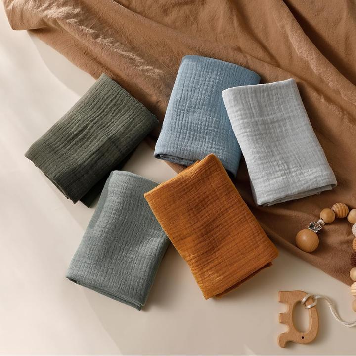 Image du produit Milkii Mulltuch / Spucktücher Set, 5 Stück, Frost (60 cm, 60 cm)