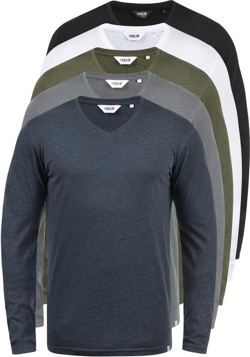 Immagine prodotto Solid Beda Maglia Maglie A Maniche Lunghe Da Uomo Con Collo A V (L)
