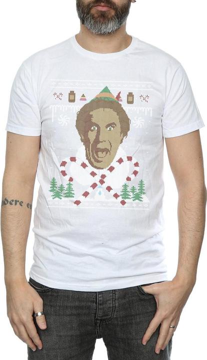 Actual product image Elf Mens Christmas Fair Isle T-Shirt (L)