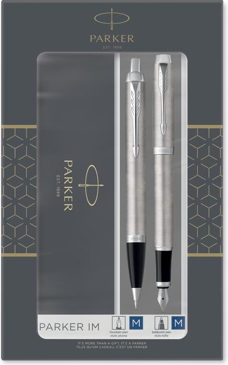 Actual product image Parker Pen IM Brushed Metal C.C. DuoSet incl. gift box (Silver, Black, 2 x)