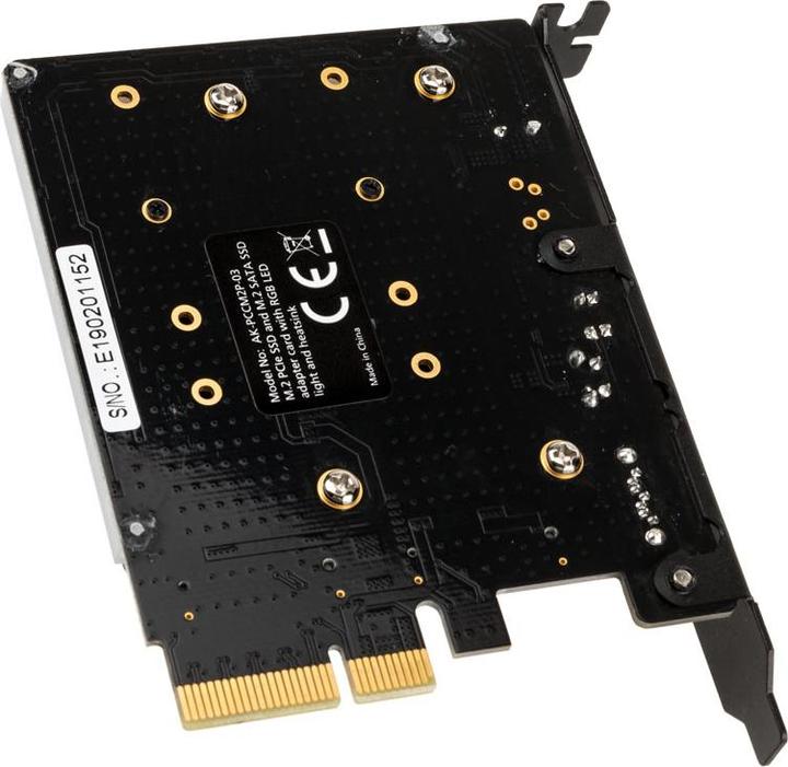 Actual product image Akasa AK-PCCM2P-03 - PCIe - M.2 - Black - 32 Gbit/s - 0 - 55 °C