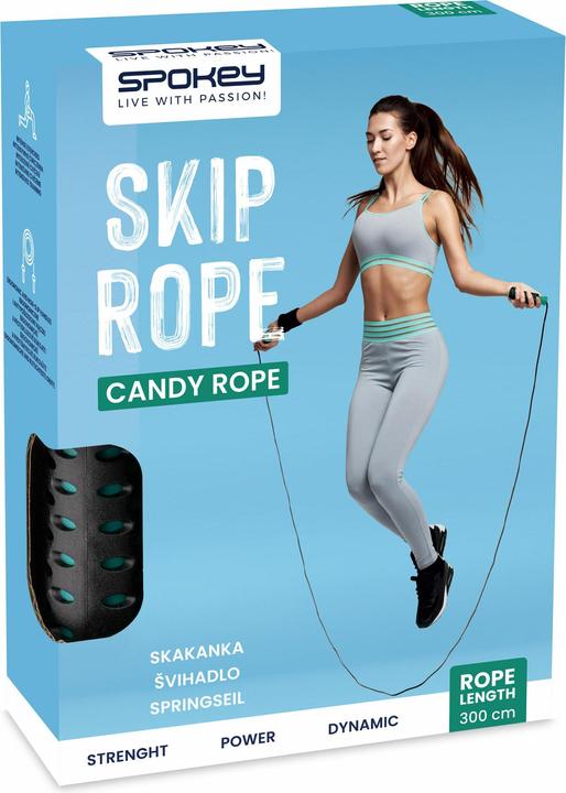 Image du produit Spokey Corde à sauter Candy Rope, 3 m, turquoise, longueur de la bande : 3 (300 cm)