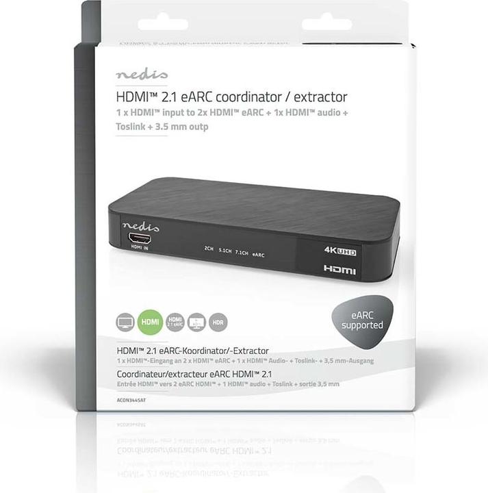 Actual product image Nedis Digital Audio Converter | 2-way | Connections - Input: DC Power / 1x HDMI™ input | Connections