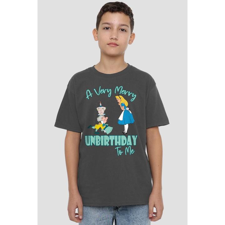 Actual product image Alice In Wonderland Childrens/Kids Very Merry Unbirthday To Me T-Shirt (140)