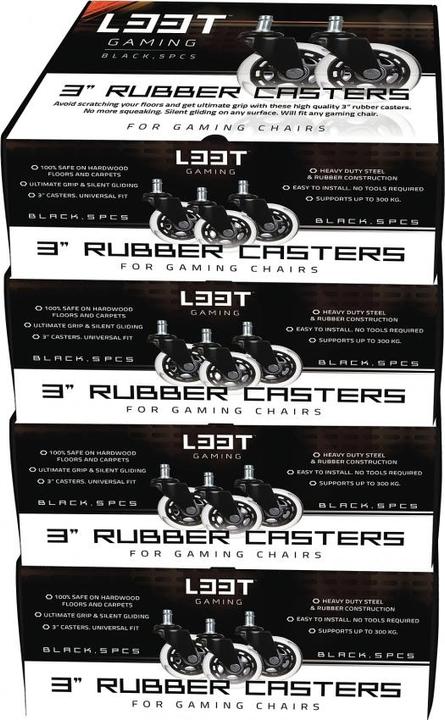 Actual product image L33T Castors for gaming chairs