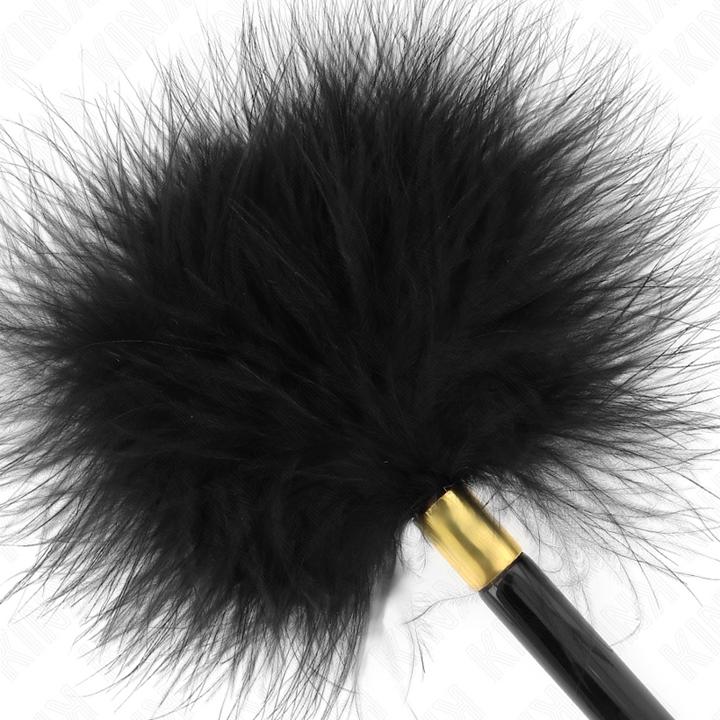 Actual product image Kink - Black gold metal tickle feathers 18 Cm