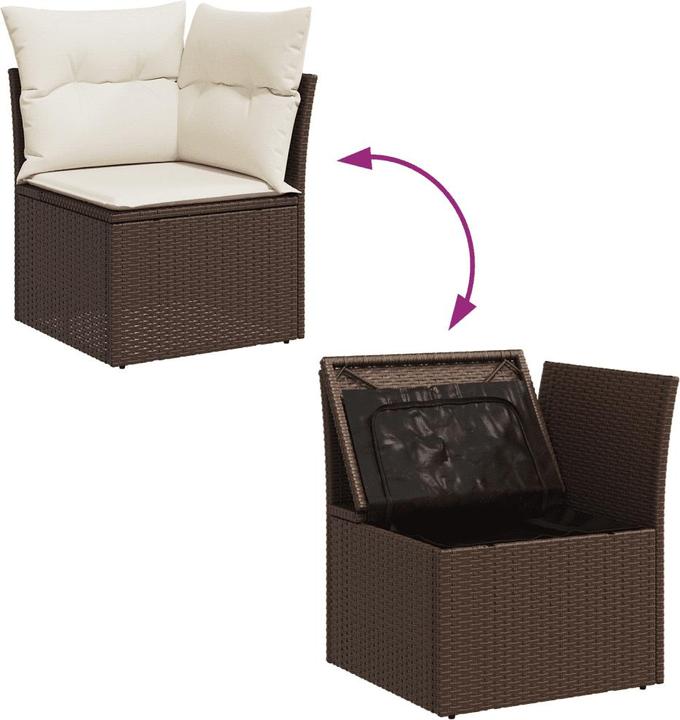 Image du produit VidaXL Meuble de jardin Canapé Ensemble de jardin Ensemble de jardin 7 pièces Marron