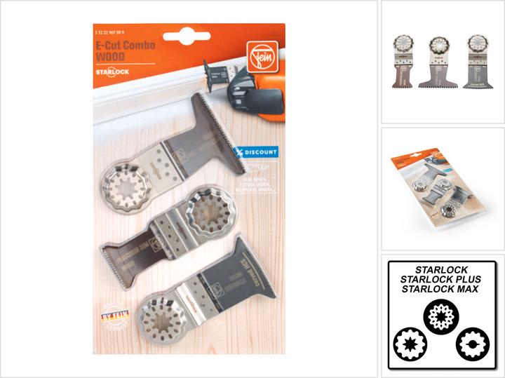 Actual product image Fein Plunge cut saw blade E-Cut Combo Starlock Wood, 3-piece