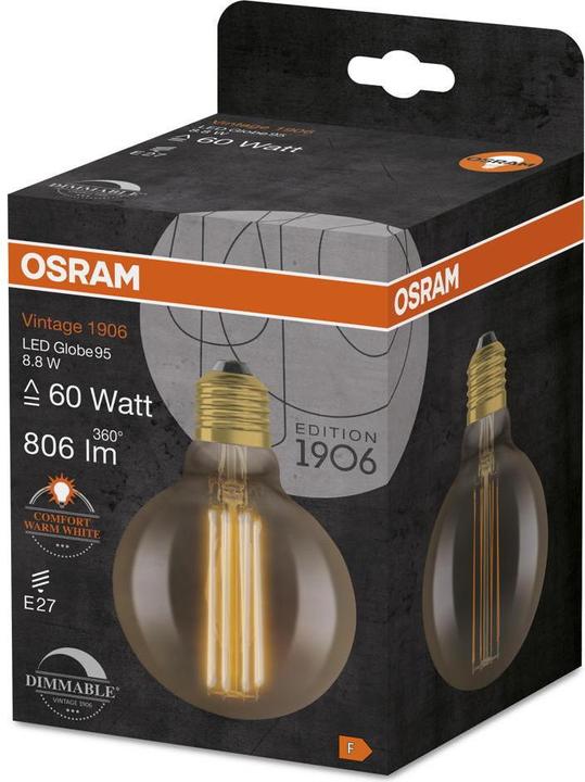 Immagine prodotto Osram Globo a filamento vintage 1906 Led Classic Slim (E27, 8.80 W, 806 lm, 1 x, F)