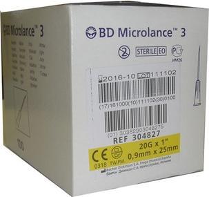 BD Microlance Needle 09mm x 25mm 100 Units