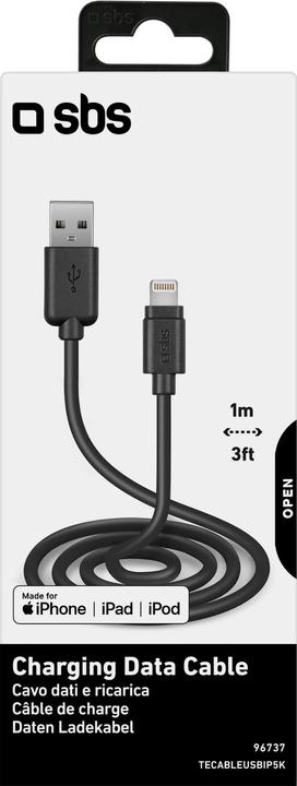 Actual product image SBS Data cable USB 2.0 to Apple Lightning (1 m, USB 2.0)