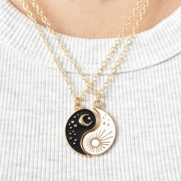Produktbild Something Different Yin und Yang Halskette mit Anhänger Best Friend 2erPack Edelstahl (100% synthetisches Material)