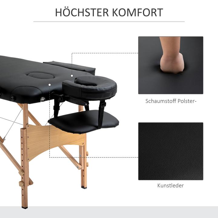 Actual product image Homcom Massage table with headrest and carrying handles