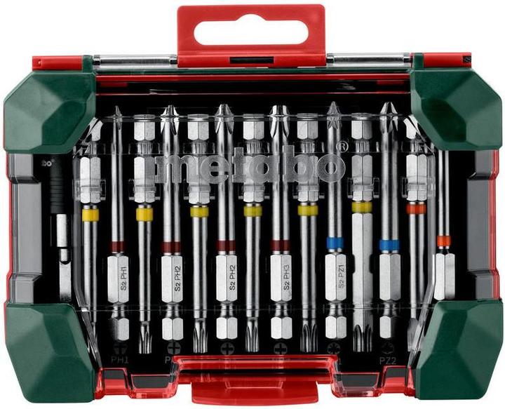 Productafbeelding Metabo Bit ingesteld (3, 4, 5, 6, PH1, PH2, PH3, PZ1, PZ2, PZ3, H3, H4, H5, H6, T27, T10, T15, T20, T25, T30, T40, 8 mm, 10mm, 13 mm)