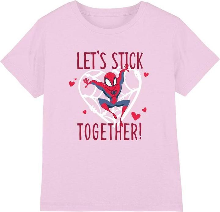 Actual product image Spiderman Childrens/Kids Stick Together Valentine's Day T-Shirt (128)