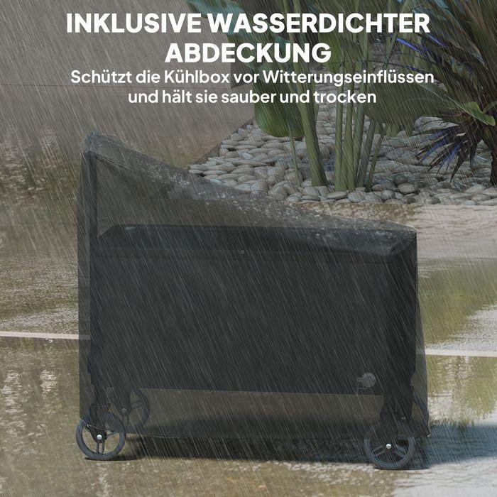 Produktbild Swisshandel24 76L Kühlwagen Servierwagen mit Rädern Flaschenöffner Deckel Griffe Kühlbox (76 l)