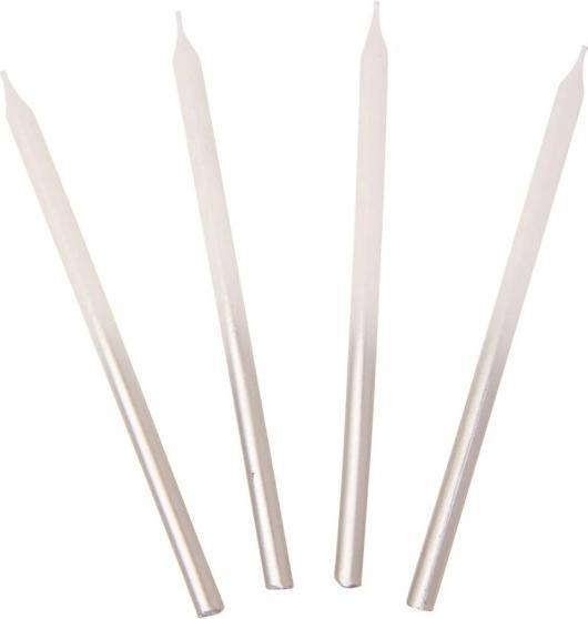 Immagine prodotto TALKING TABLES Candele bianche e argento ombreggiate - 16 pezzi (16 pz.)