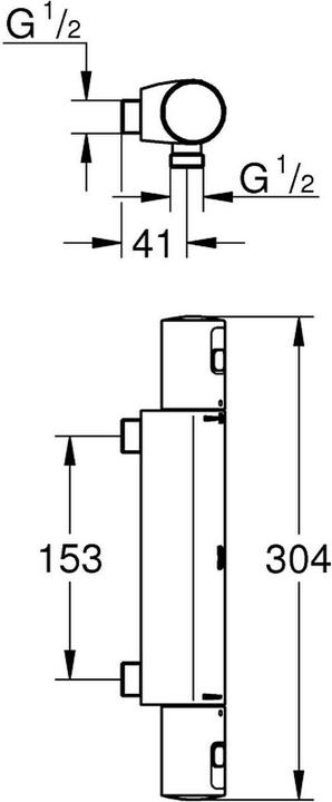 Produktbild Grohe Precision Start QuickFix Thermostatarmatur für Brause, 153mm Stichmass (CH), mattschwarz