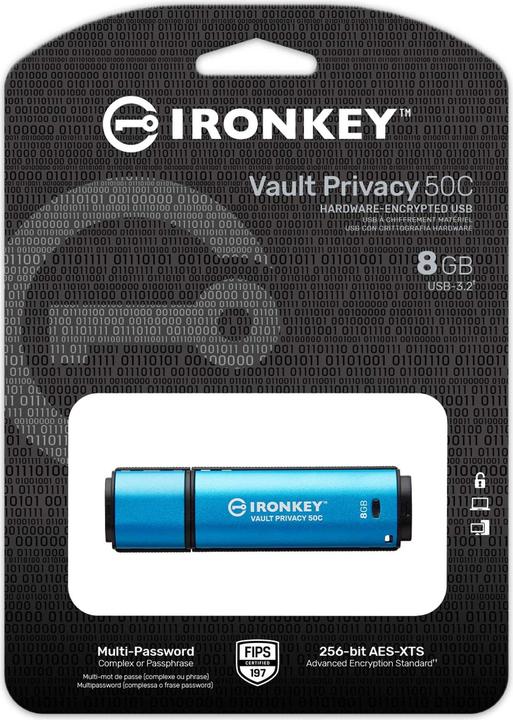 Image du produit Kingston IronKey Vault Privacy 50C (8 Go, USB-C)