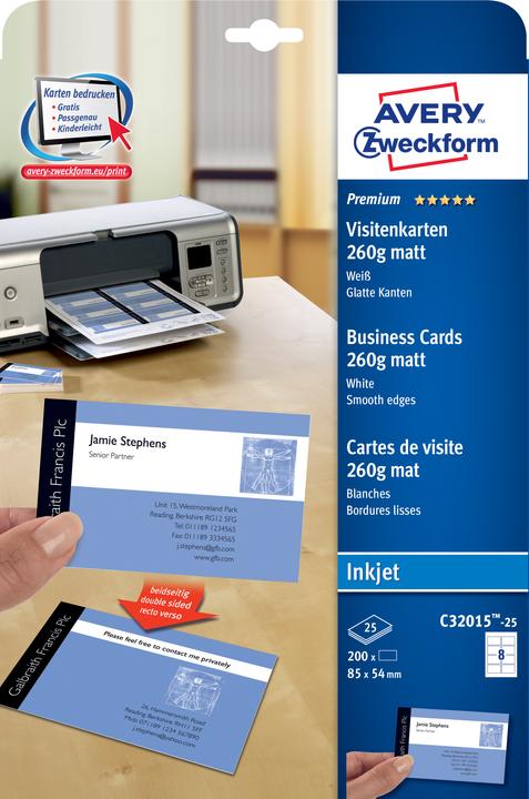 Productafbeelding Avery Premium visitekaartjes (260 g/m², 200 x, A4)