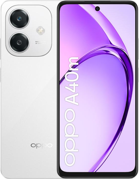 Produktbild OPPO A40m 8-256Gb 6,67" Dual Sim Starlight (256 GB, Starlight White, 6.67", Dual SIM, 50 Mpx, 4G)