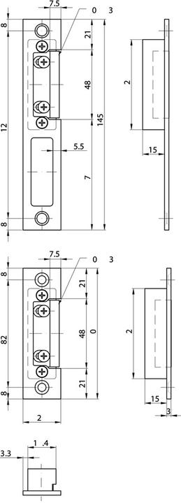 Actual product image MSL Steel frame latch strike plates BV-24421 VariFlex (Striking plate)