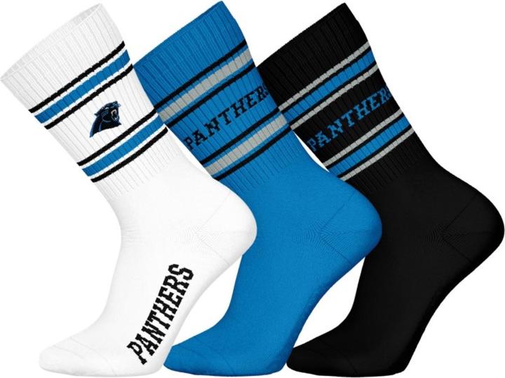Produktbild Barefoot Carolina Panthers 3pk Crew Socks 43-46 (43 - 46)
