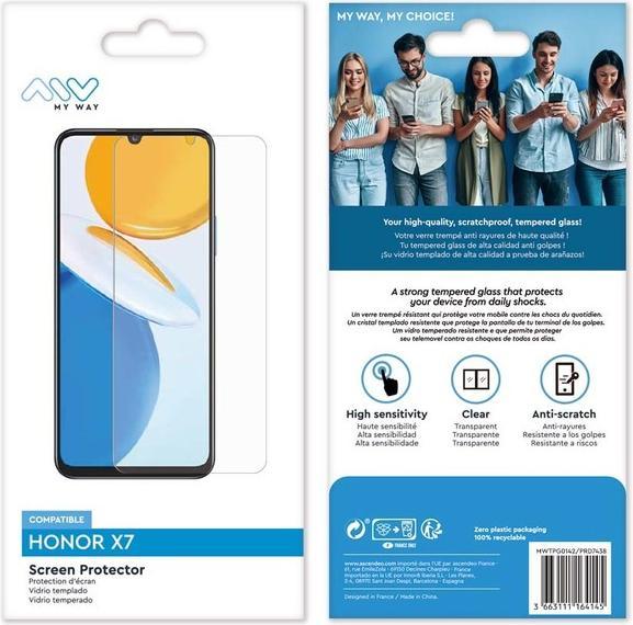 Actual product image My Way Tempered glass screen film (1 Piece, Honor X7a)