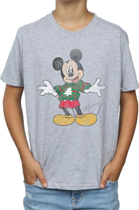 Actual product image Disney Boys Mickey Mouse Christmas Jumper T-Shirt (140, 146)