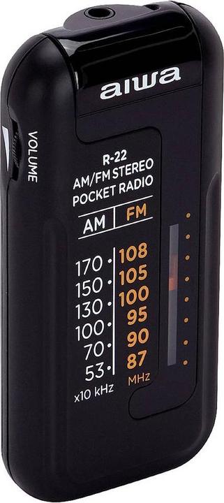 Actual product image Aiwa R-228K Pocket Radio AM FM Black (FM, AM)
