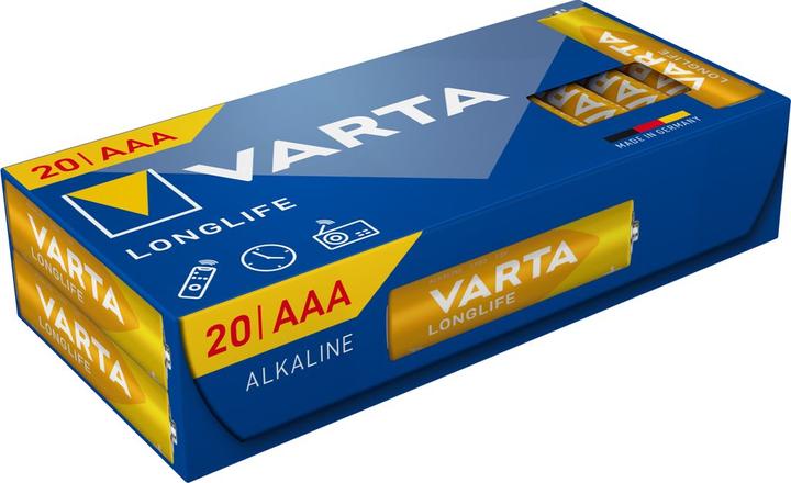 Actual product image Varta Longlife Alkaline AAA batteries LR3, 20-pack (20 pcs.)